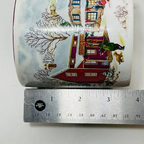 Vintage Russ Mug Set 2 Christmas European Blue Red Winter Snow Korea 8191 8329 - Picture 12 of 12
